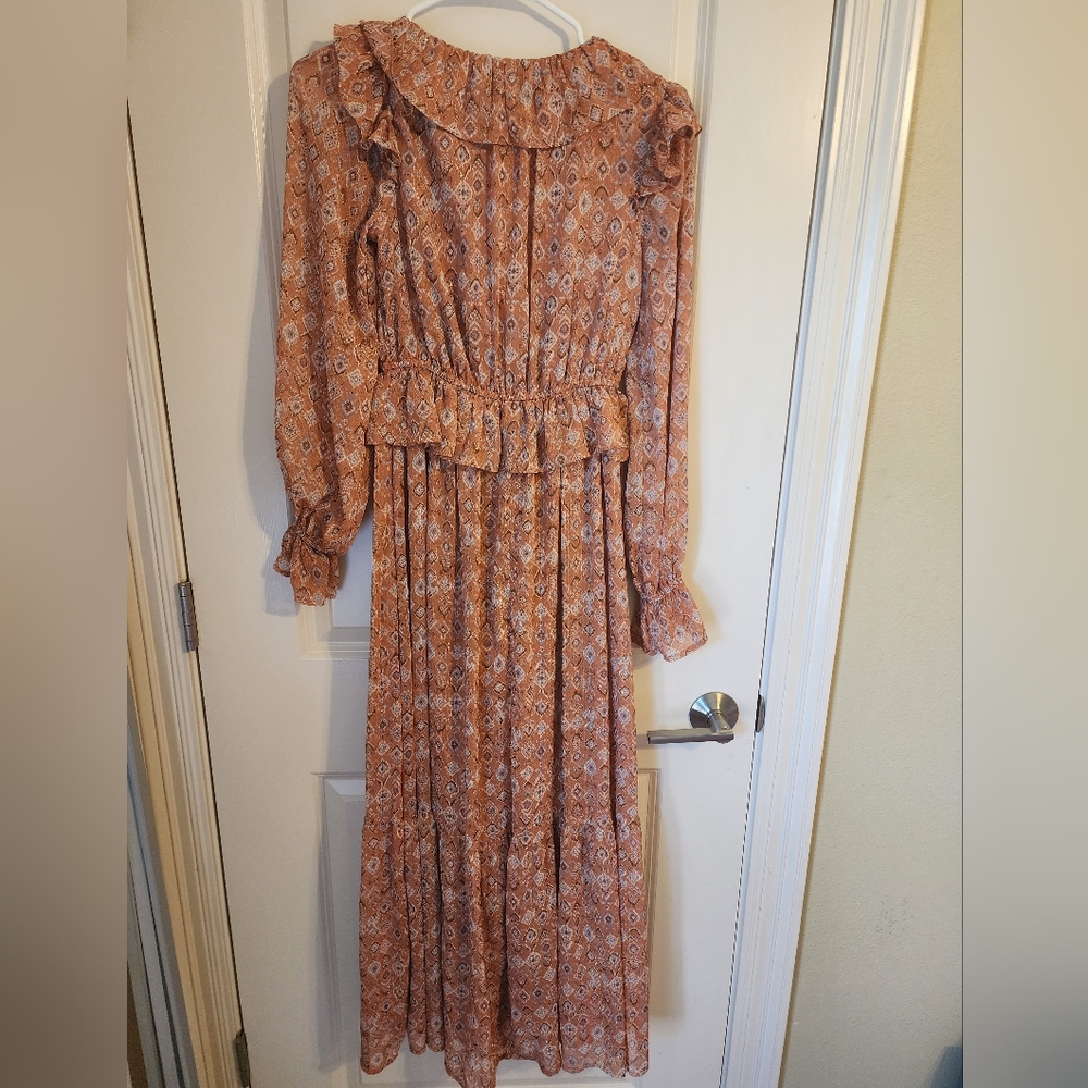Moon River Anthropologie Long Sleeve Boho Fall Maxi Dress - Picture 2 of 4
